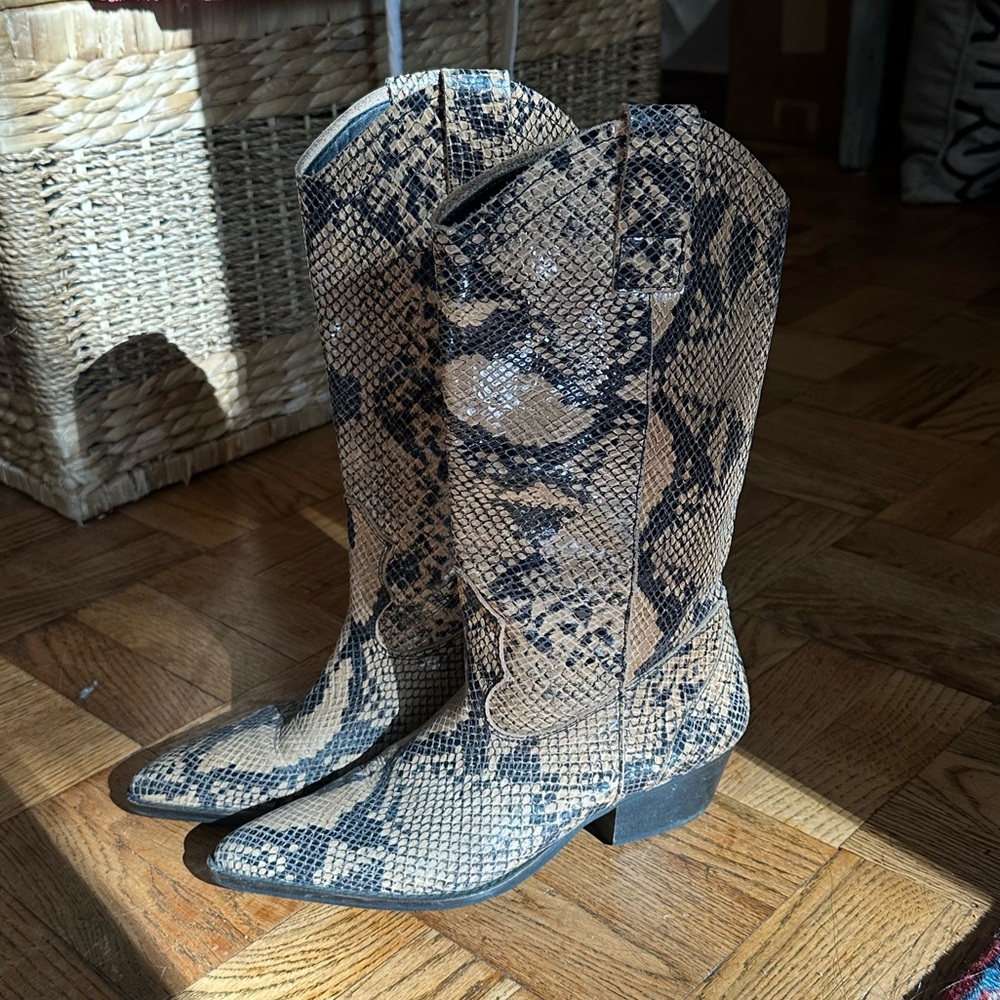 Snakeskin Western Boots ASOS